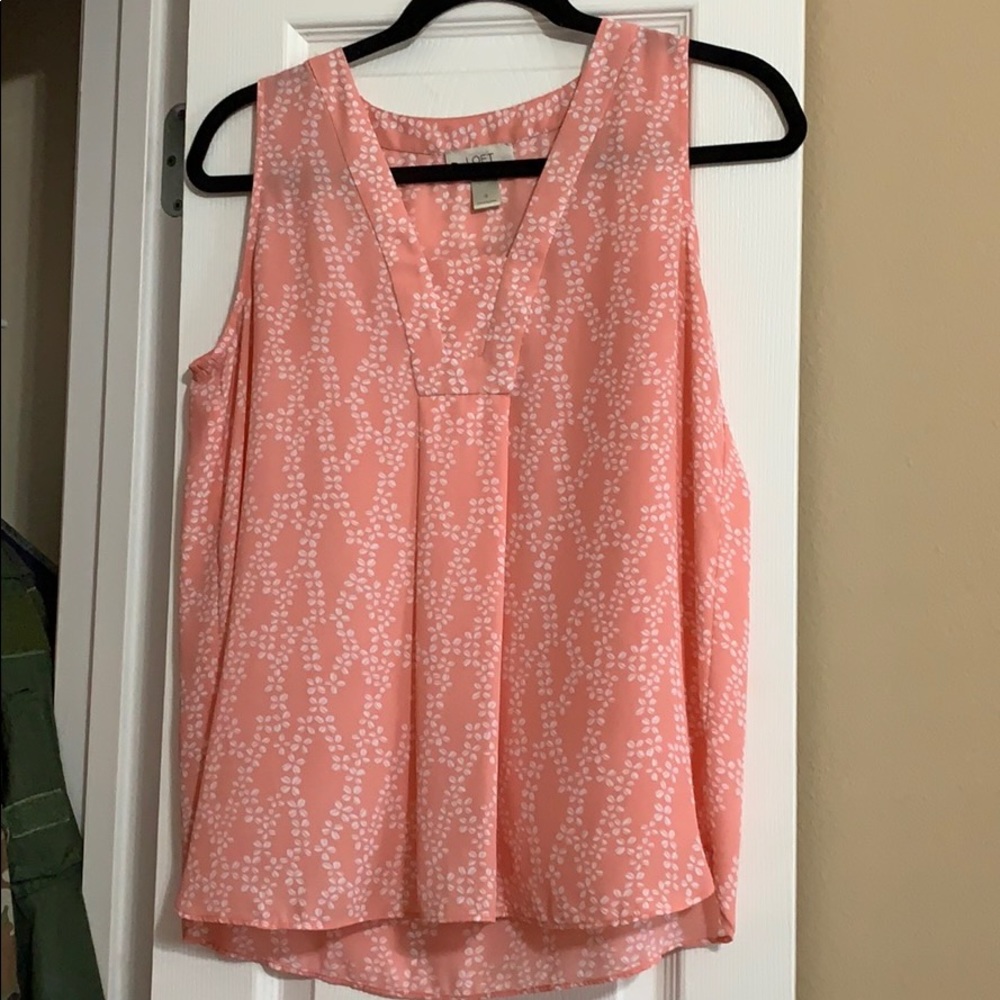 Coral floral tank top